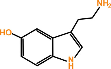 Fototapeta premium Chemical Structure of Serotonin