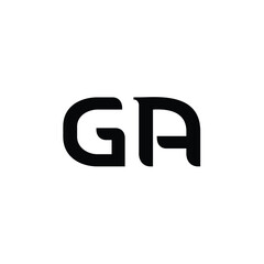 GA monogram logo design letter text name symbol monochrome logotype alphabet character simple logo