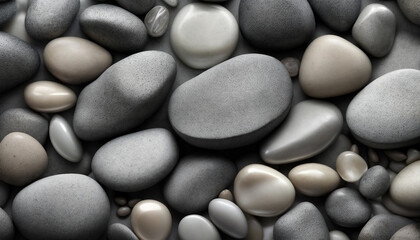Fototapeta premium Stone texture. Big pebbles. Large smooth stones