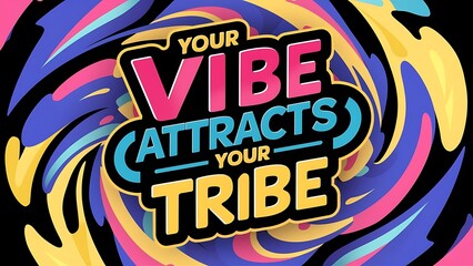Your Vibe Attracts Your Tribe Illustartion,Typography,Banner,Poster T-shirt Design Motivational Quote