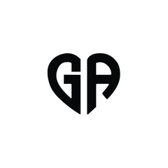 GA monogram logo design letter text name symbol monochrome logotype alphabet character simple logo