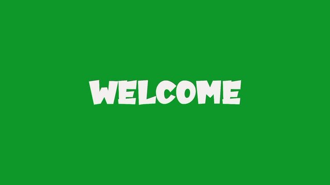 welcome. opening remarks on green screen for content creators or video projects