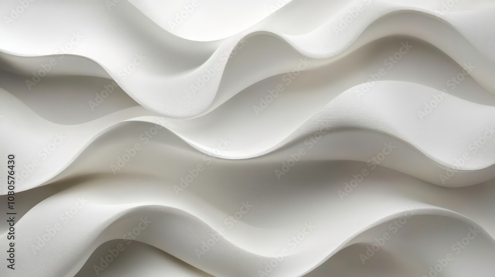 Poster subtle gray three-dimensional background showcasing wavy pattern, chic curved style for digital pres