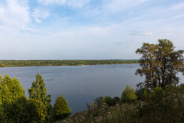 Russia Perm Krai Kama River view on a cloudy summer day