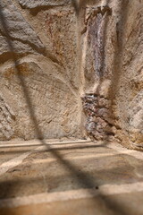 Close up Texture Stone Wall with sunlight