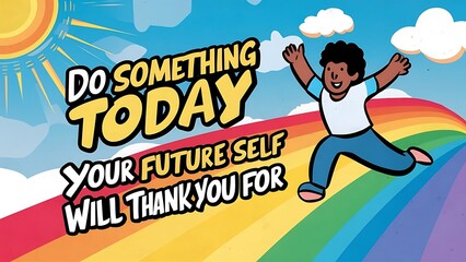 Do Something Today Your Future Self Will Thank You For Illustartion,Typography,Banner,Poster T-shirt Design Motivational Quote