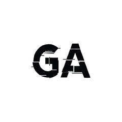 GA monogram logo design letter text name symbol monochrome logotype alphabet character simple logo
