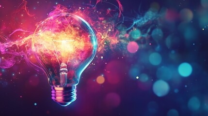 Sparking Creativity and Innovation Concept with Glowing Lightbulb in Hands