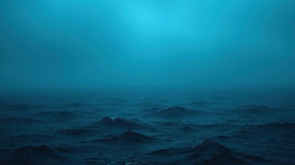 Naklejka premium Mysterious ocean scene with dark blue waters, marine life, dark, ripples