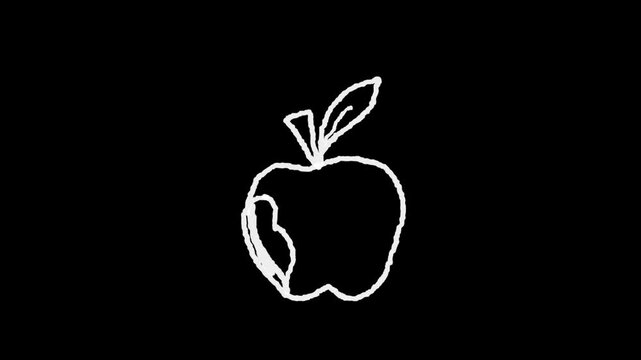 hand drawn doodle elements of an apple