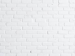 Fototapeta premium Seamless white brick wall background texture with irregular joints and natural patina, decorative accent, textured background, minimalist design