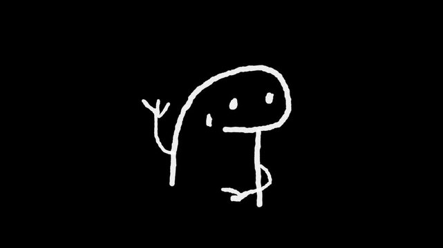 hand drawn doodle elements of cute little cartoon monster
