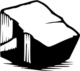 Cube Shape - Black and White Vector Art