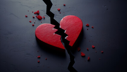 heart broken on the wall