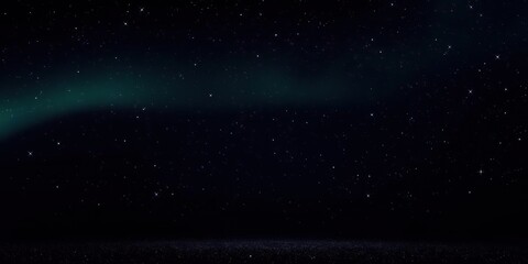 Obraz premium Sparkling starfield on a deep black background with a hint of aurora borealis, glow, light, constellation