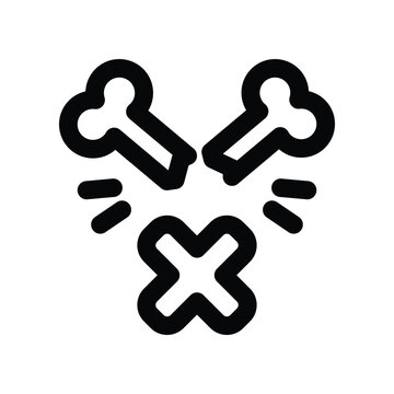 recommend clip art: broken bone icon. vector line icon for your website, mobile, presentation, and logo design.