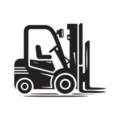 Forklift Silhouette Vector Illustrations – Essential for Industrial Designs