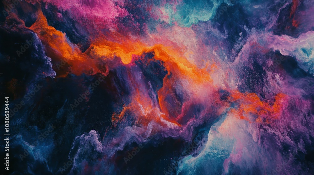 Poster abstract colorful swirl of vibrant patterns
