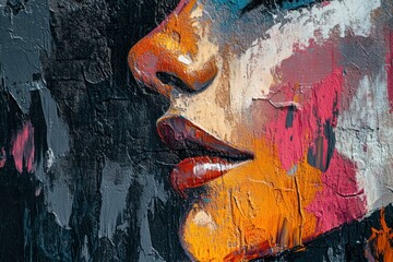 Colorful Abstract Portrait of a Woman's Profile