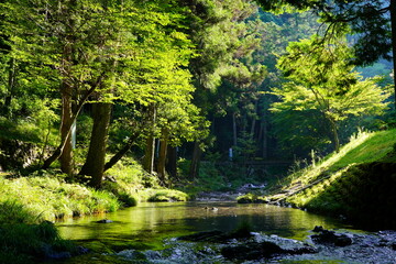 八百津町　清流が流れる五宝滝公園