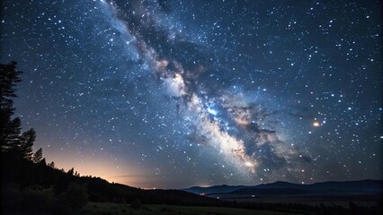 Fototapeta premium The vast and mysterious expanse of the night sky with stars and planets, galaxies afar, astronomical
