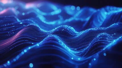 Vibrant Abstract Waves of Light in Blue and Purple Tones