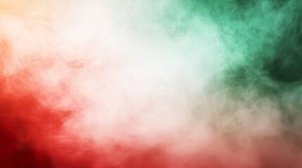 Fototapeta premium vibrant blend of red, white, and green colors creates misty, abstract background.