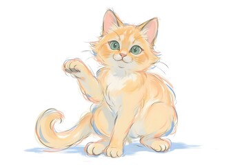 Obraz premium Beautiful adult mink Ragdoll cat, standing facing camera. Looking straight in lense with mesmerising aqua greenish eyes. One paw playful lifted. Isolated on a white background.