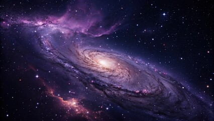 Fototapeta premium Dark Cosmic Background with Swirling Galaxies and Deep Purples, universe, galaxy