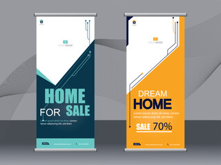 Business banner roll up set, standee banner template. modern banner.