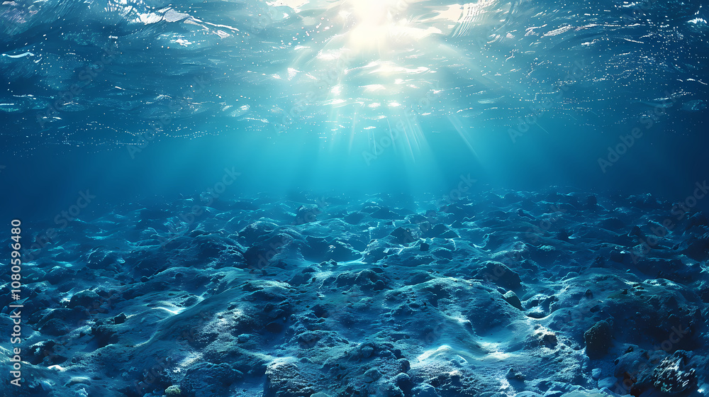 Poster ocean in the deep background generated ai