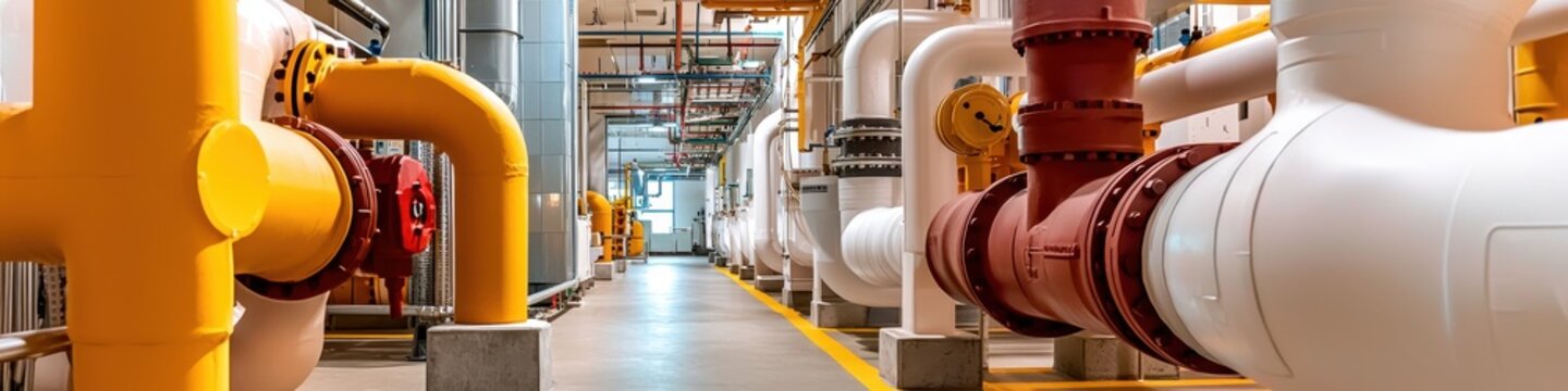Process piping system in a HVAC (Heating