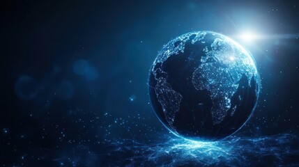 Obraz premium Digital Earth, Global Connection, Futuristic