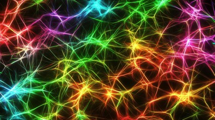 Obraz premium Colorful abstract network of interconnected lines.