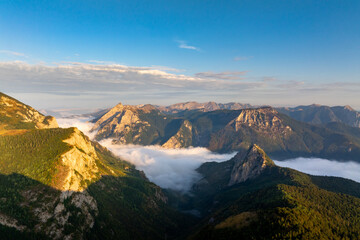 Aerial View of Maglić Mountain, the Highest Peak in Bosnia