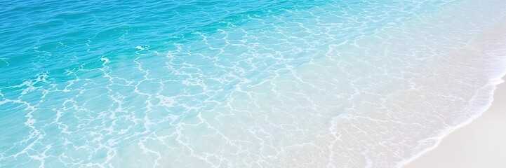 Obraz premium Turquoise waters lapping at white sand beach, beach, caribbean sea, island getaway