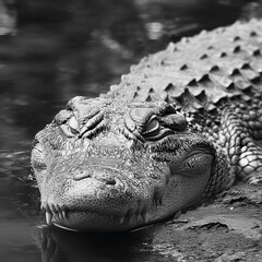 Obraz premium crocodile in the water