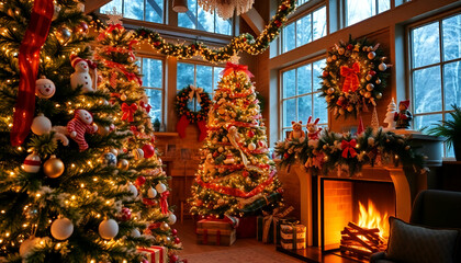 Obraz premium christmas tree with lights