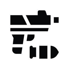 gun icon. vector glyph icon for your website, mobile, presentation, and logo design.