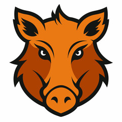 Boar Head Icon Vector Art Illustration