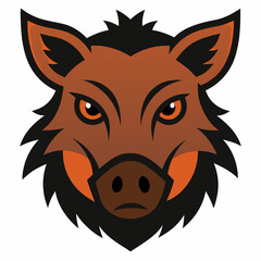 Boar Head Icon Vector Art Illustration