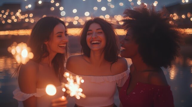 The Joyful Women with Sparklers