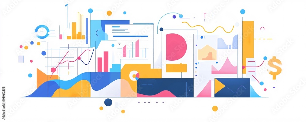 Aufkleber financial analysis showing growth using charts and data visualization