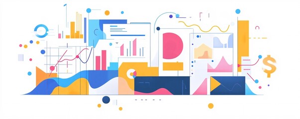 Obraz premium Financial analysis showing growth using charts and data visualization