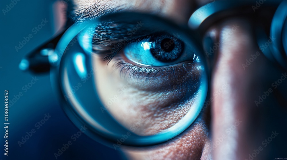 Poster Programmer wearing glasses working late at night on computer screen