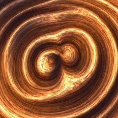 An extreme close-up of oak wood grain in a cartoon style, featuring exaggerated, swirling patterns and vibrant colors that bring a playful, animated quality to the natural texture.