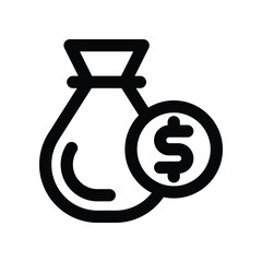 money bag icon. vector line icon for your website, mobile, presentation, and logo design.