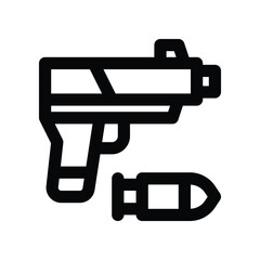 gun icon. vector line icon for your website, mobile, presentation, and logo design.