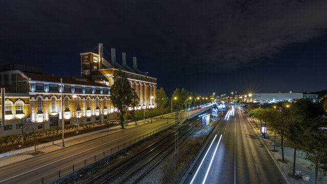 19th century power plant turned into Electricity Museum timelapse hyperlapse in Lisbon, Portugal.