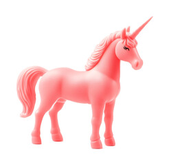 Pink unicorn toy on a white background. isolated background.